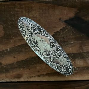 Sterling silver shoe brush with “A” monogram